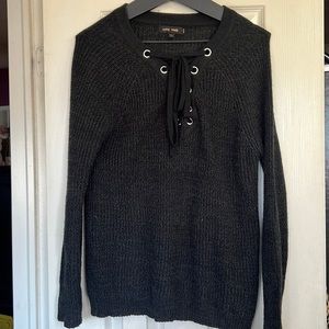 Nordstrom Rack black sweater with tie
